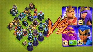 All Level 1 Defense Vs Every Single Max Hero   Clash of clans