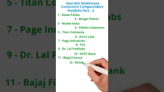 Saurabh Mukherjea portfolio |Consistent Compounders| Interesting Facts Shorts | #shorts #stockmarket