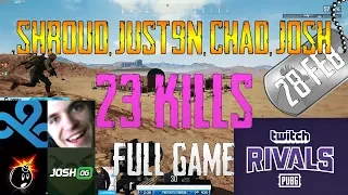 Shroud, Chad, Just9n, JoshOG | 23 Kills | Twitch Rivals Invitational Tournament | PUBG