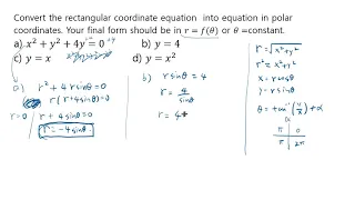 convert rectangular equation into polar equation