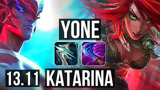 YONE vs KATA (MID) | 19/0/2, Legendary, 7 solo kills | KR Master | 13.11