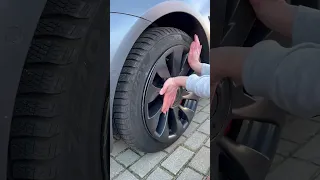 Installing these sexy Uber Turbine Wheel Covers on a Tesla Model 3