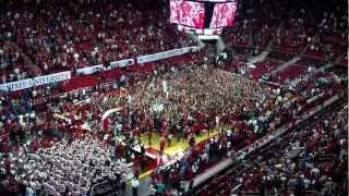 Students rushing the court at the NC State win over Duke 1/12/13 HD