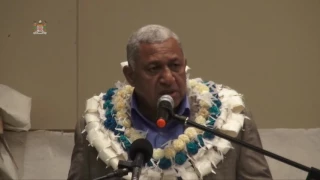 Fijian Prime Minister Voreqe Bainimarama, signing MOU for Community Health Workers Program