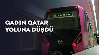 Bakı metrosunda gərgin anlar: Qadın qatar yoluna düşdü