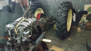 Саморобний трактор. Компонування двигуна, кпп, моста до рами