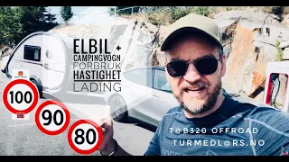 Elbil + Campingvogn - Forbruk - Hastighet - Lading - turmedlars.no