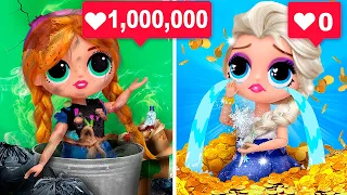 Popular y Pobre vs Rica y no Popular / 10 Diys para Elsa y Anna