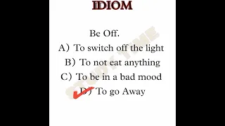 One Word Substitution & Idioms Most Important Asked In Every Competitive Exam