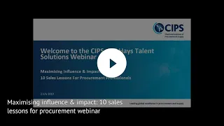 Maximising influence & impact: 10 sales lessons for procurement webinar