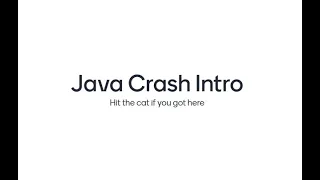 Java Crash Course. ИТМО Программирование. 2020 11 09