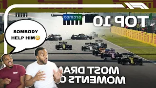 OMG THE CAR CAUGHT ON FIRE!! First time reacting to Top 10 Dramatic Moments of the 2020 F1 Season!