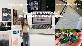 AFTER SCHOOL STUDY ROUTINE 🖇️📁 productive uni days, engineering design work, prep for midterms