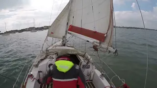 Man overboard drill - Hove to, reach, tack, reach method