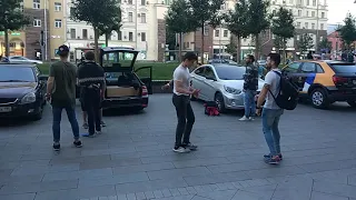 Moscow never sleeps. rave on Tverskaya str. while FIFA FOOTBALL WORLD CUP 2018