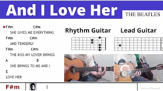 And I Love Her - The Beatles - Chords & Lyrics with Demo of Rhythm and Lead Guitar @TeacherBob