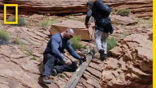 Dave Bautista Makes a Log Ladder | Running Wild With Bear Grylls