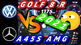GOLF 8 R 2021 VS A45S AMG 2021 / Acceleration & sound / Drag Race 0-250 km/h