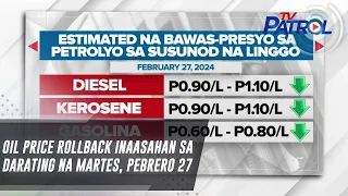 Oil price rollback inaasahan sa darating na Martes, Pebrero 27 | TV Patrol