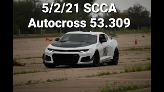 5/2/21 Wichita SCCA AutoX Fastest Run 53.309 2018 Camaro ZL1 1LE