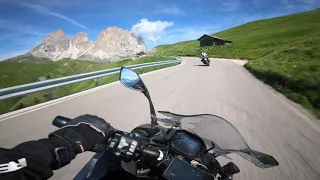 Ninja 1000sx & Z1000sx - Passo Sella - Mountain(Italian Dolomites) (Raw Video Engine sound)