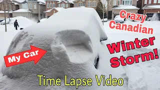 Crazy Toronto Canada Winter Snow Storm (Time Lapse Video)