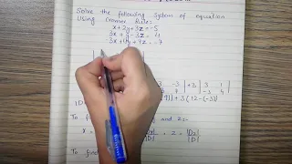 Cramer's Rule Solved Example - 3x3 matrix