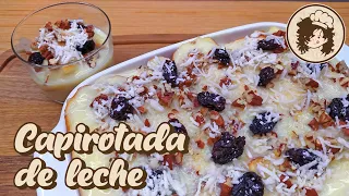 Capirotada de leche SIN HORNO, Rápida y Fácil.