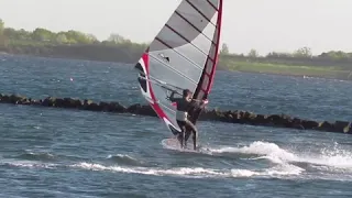 WINDSURFING LAYDOWN GYBE