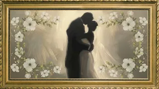 WEDDING BRIDE & GROOM FRAME TV ART SCREENSAVER WALLPAPER BACKGROUND OIL PAINTING WEDDING DECOR