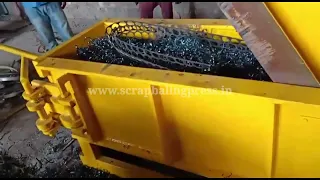 Recycling ♻️ waste Light Metal Scrap with Scrap Baling Machine #balingpress #metalbaler