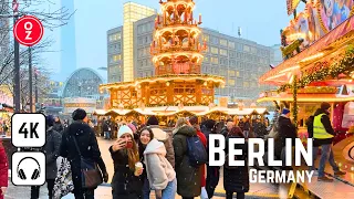 Berlin, Germany - Alexanderplatz Snowy Christmas Walking Tour in 4K 60fps 🇩🇪 Iphone 15 Pro 📹