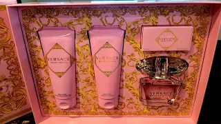 Versace Bright Crystal gift box perfume set unboxing