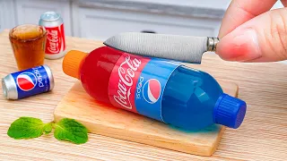 Satisfying Miniature ❤️ COCA COLA vs 💙 PEPSI Jelly Tutorial | SECRET JELLY HACK!