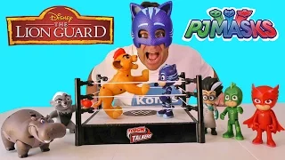 PJ Masks Vs. Lion Guard Pride Land Brawlers Wrestling ! || Toy Reviews || Konas2002