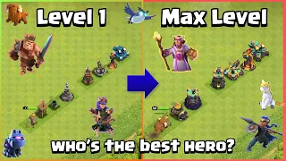 Every Level Heroes VS Every Level Defense Formation | Clash of Clans