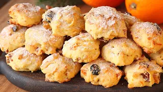 Lean cookies. Orange cookies without eggs. Cookies with raisins and nuts.