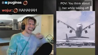 xQc reacts to POV: You think about her while taking off
