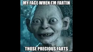 Bilbo challenges sexy smeagol/gollum to a fart contest