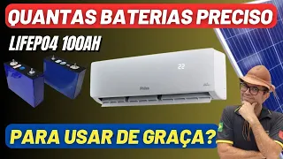 How many LIFEPO4 batteries do I need to use free air conditioning in an off grid system?