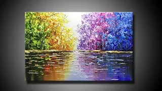 Palette knife landscape in 3D Acrylic