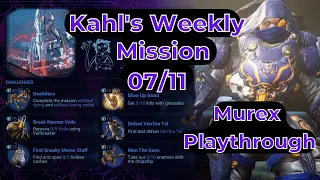 Warframe | New Kahl's Weekly Missions 07/11: Murex Prison Playthrough + New Boss (Ven'kra Tel) Fight