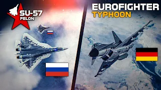 EF-2000 Eurofighter Typhoon Vs Su-57 Felon | Tu-22M Intercept | Digital Combat Simulator | DCS |