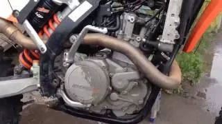 KTM EXC 450 2010  после кап.ремонта двигателя. Первый запуск.