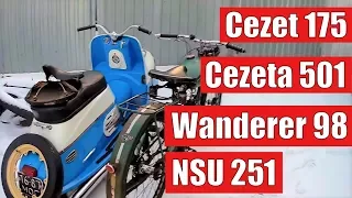 Мотоциклы под реставрацию Cezet 175 Special, NSU 251, Wanderer 98 и мотороллер Cezeta 501. Ретроцикл