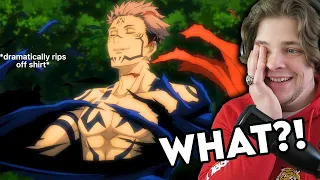 NON Fan Reacts jujutsu kaisen being homoerotic and funny moments out of context reaction