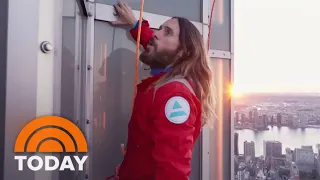 Jared Leto makes historic climb to top of Empire State Building