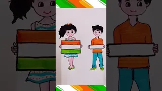 Tricolour Indian flag 🇮🇳 art/Doms brush pen satisfying creative art #shorts#india#flag#viral#drawing