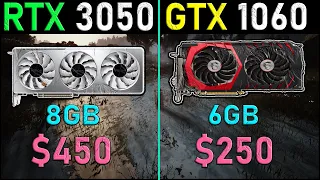 RTX 3050 vs GTX 1060 | i5-12400F - 9 Games Test -1080p | Tech MK