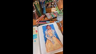 Watercolors + colored pencils